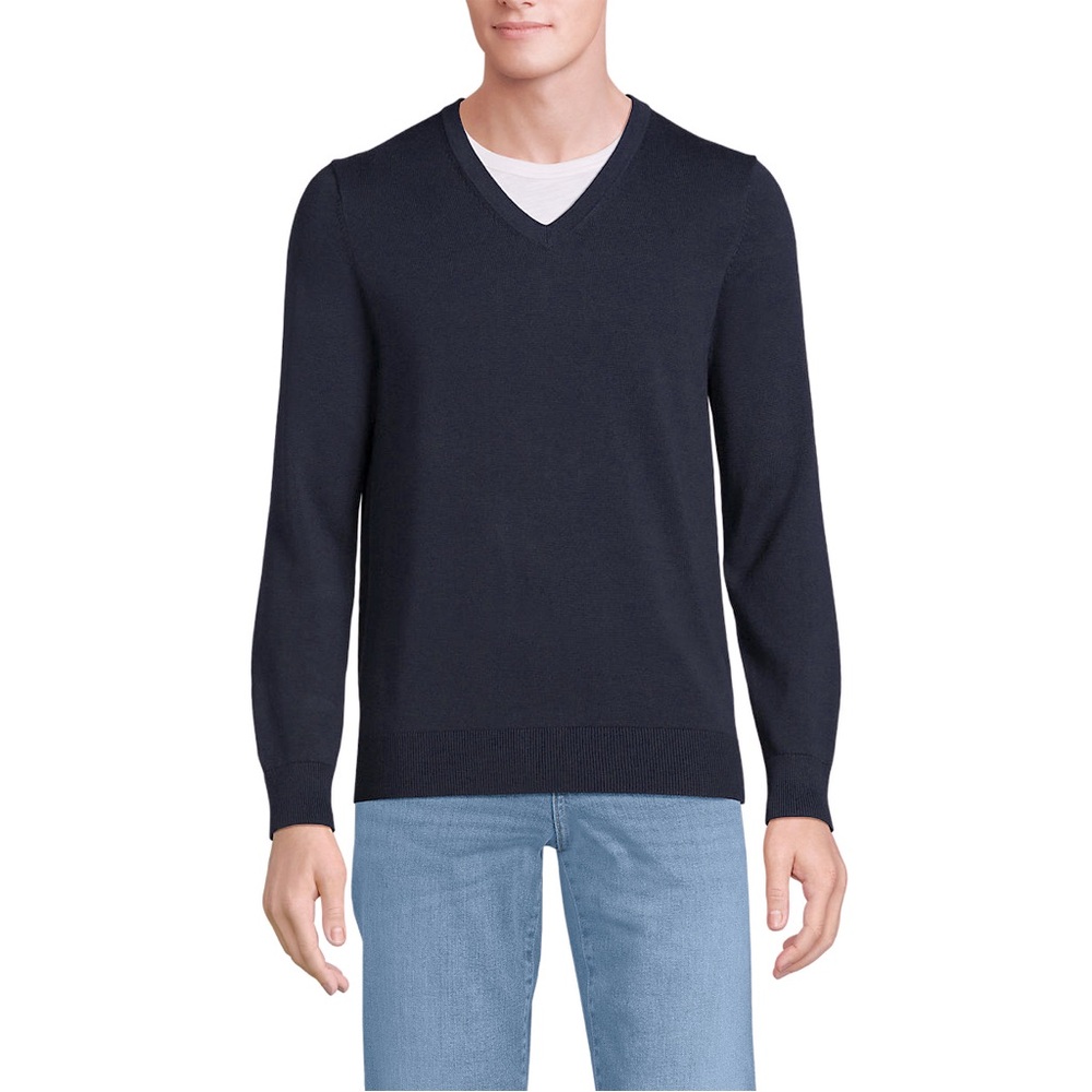 Lands’ End • Supima Cotton V Neck Sweater